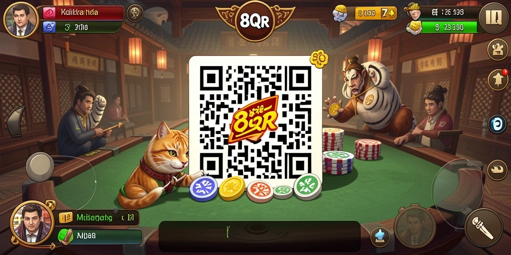Screenshot gameplay 8QR dengan aksi QiuQiu yang mendebarkan.