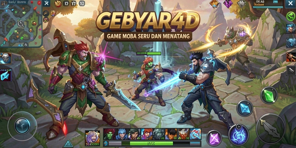 Tampilan gameplay GEBYAR4D yang menegangkan dan menghibur.