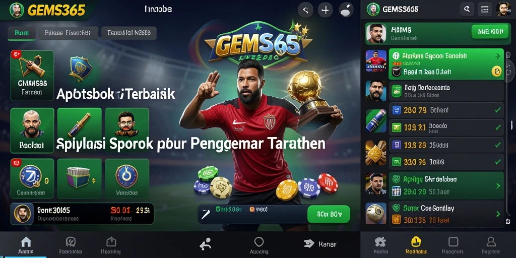 Tampilan utama GEMS365 dengan fitur taruhan olahraga yang menarik.