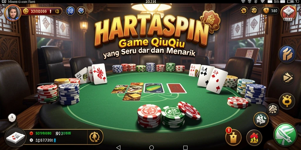 Screenshot gameplay HARTASPIN yang menunjukkan keseruan bermain QiuQiu.