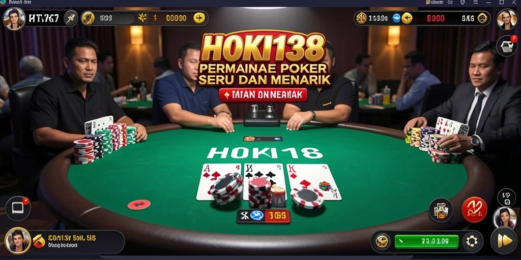 Gameplay HOKI138 menampilkan suasana poker yang mendebarkan.