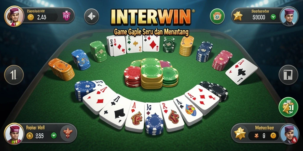 Tampilan gameplay Gaple yang seru dan interaktif di INTERWIN.