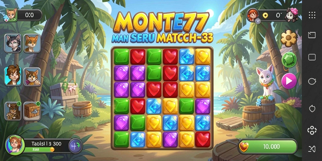 Tampilan menarik dari gameplay <strong>MONTE77</strong> yang penuh warna dan menantang.