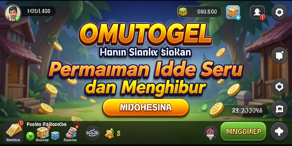 Screenshot gameplay OMUTOGEL yang menunjukkan kemajuan dan karakter.