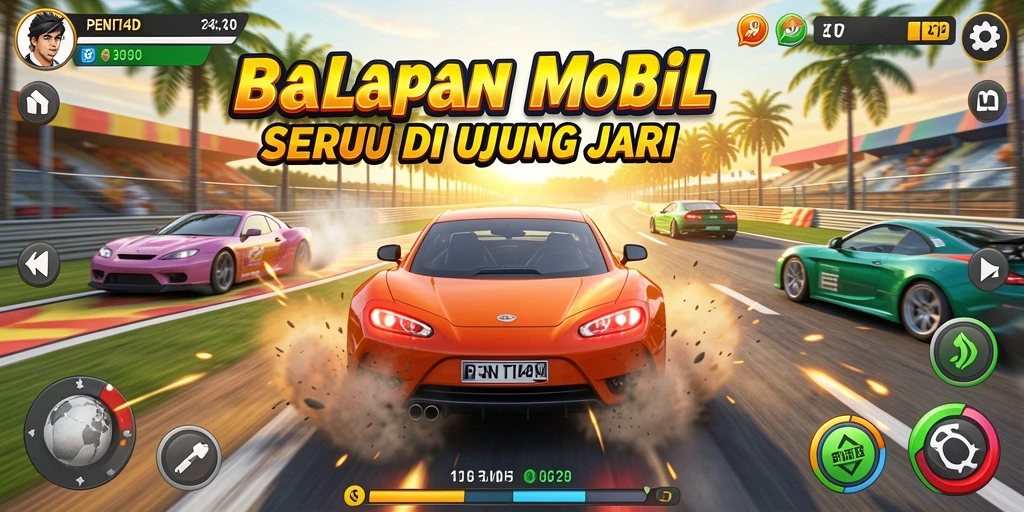Gameplay balapan mobil yang mendebarkan di PENITI4D.