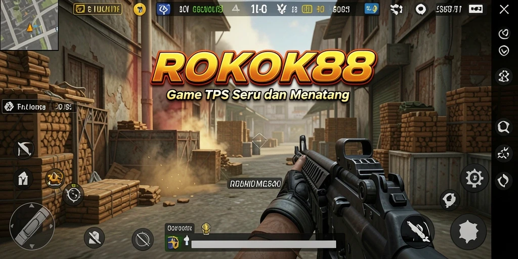 Tampilan gameplay ROKOK88 dengan aksi tembak-menembak yang intens.
