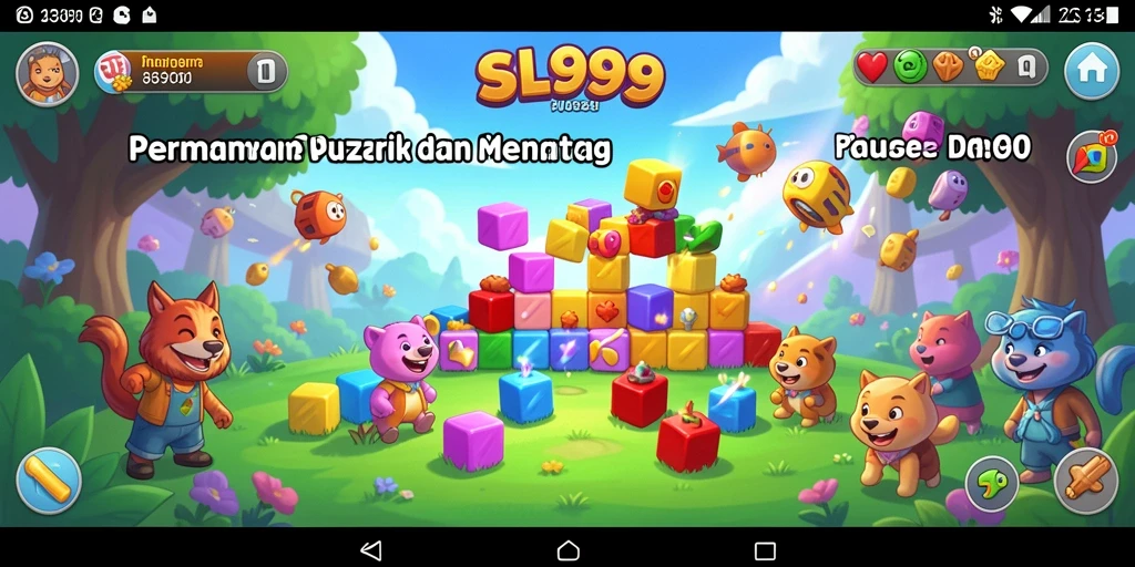 Tampilan gameplay SL999 yang menampilkan tantangan puzzle.