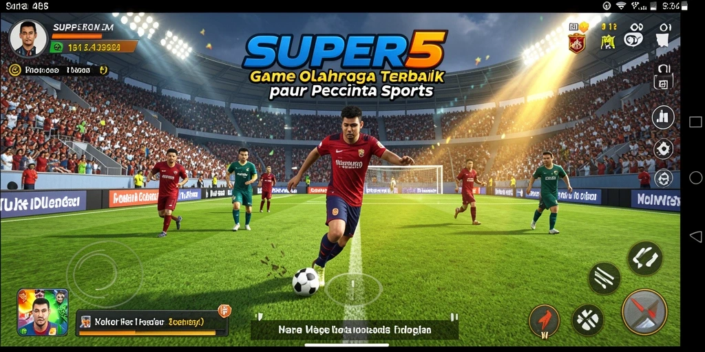 Tampilan seru gameplay SUPER5 dengan berbagai cabang olahraga.