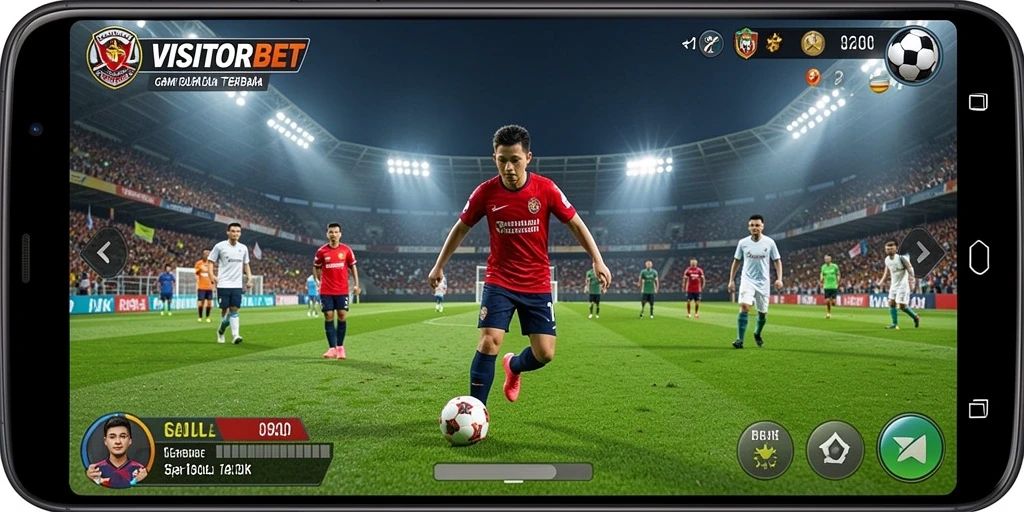 Tampilan gameplay menarik dari VISITORBET dalam aksi sepak bola.
